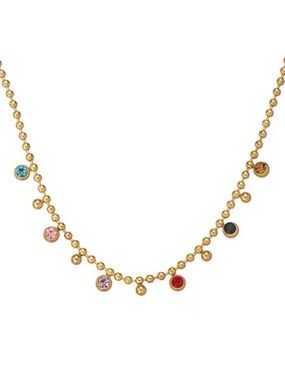 18K Gold Plated Colorful Beaded Necklace